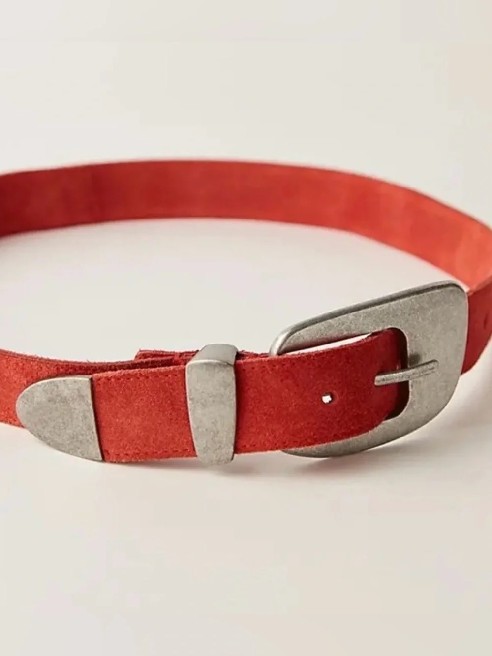 NWT Free People XS/S Dover Suede Belt in Paprika Red New $38 retail - Picture 2 of 5
